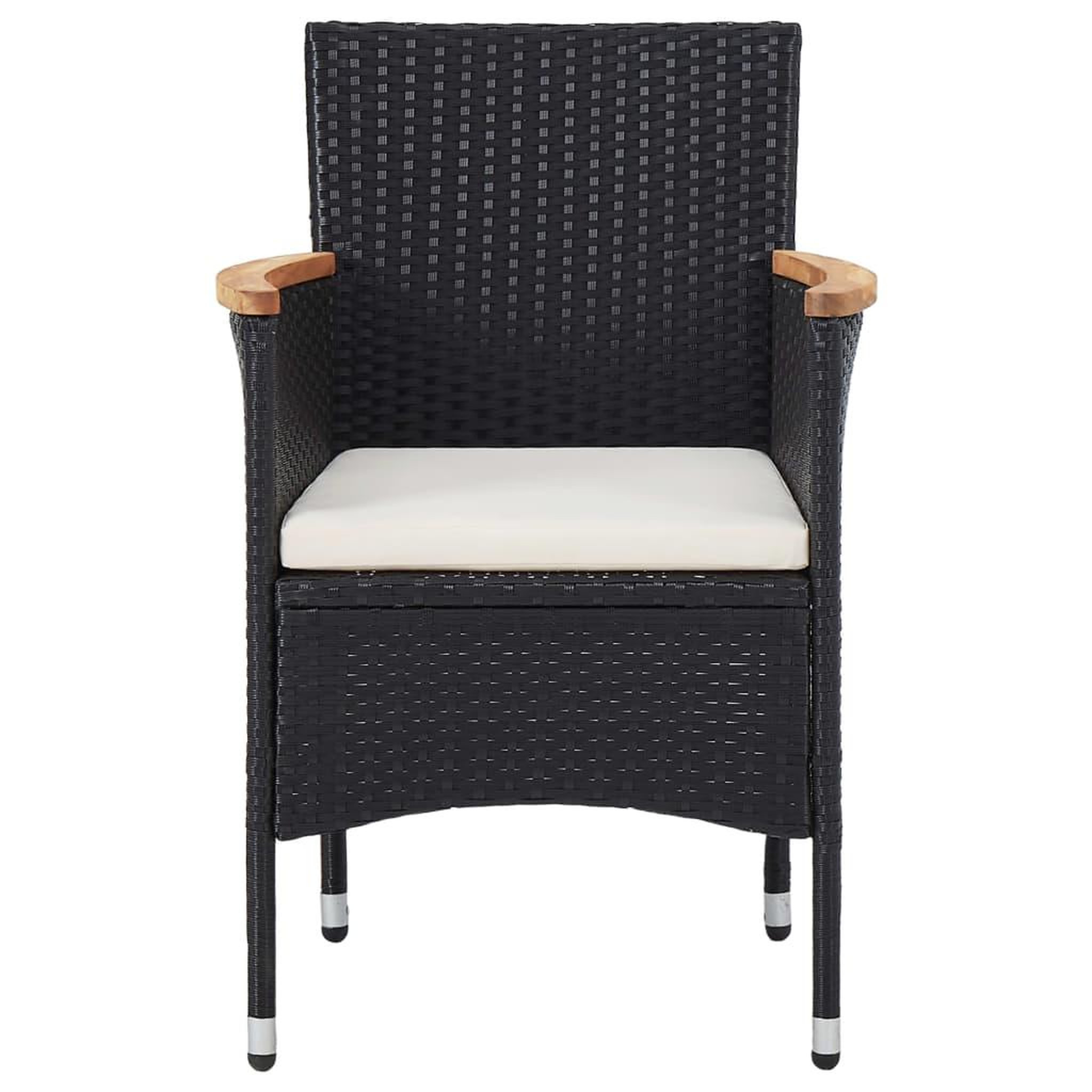 Voir la diapositive 3 : VIDAXL Chaises a manger de jardin lot de 2 Resine tressee Noir