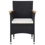 Voir la diapositive 3 : VIDAXL Chaises a manger de jardin lot de 2 Resine tressee Noir