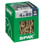 CENTRALE BRICO Lot de 150 vis acier tête fraisée pozidriv SPAX, Diam.4.5 mm x L.60 mm