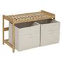 Voir la diapositive 2 : FIVE Banc 2 Paniers de Rangements en Bambou  Tidy  66cm Naturel