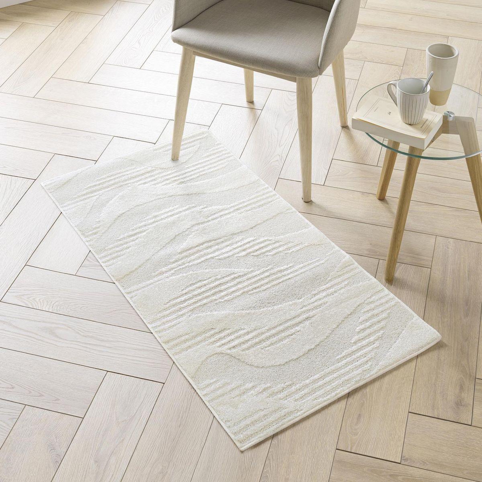 Voir la diapositive 3 : Douceur d'Intérieur Tapis déco en relief  jalisco  60x110cm naturel