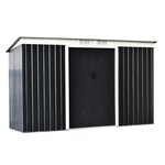 OUTSUNNY Abri de jardin - remise pour outils - cabanon portes verrouillables - dim. 2,8L x 1,3l x 1,72H m - tôle d'acier gris noir