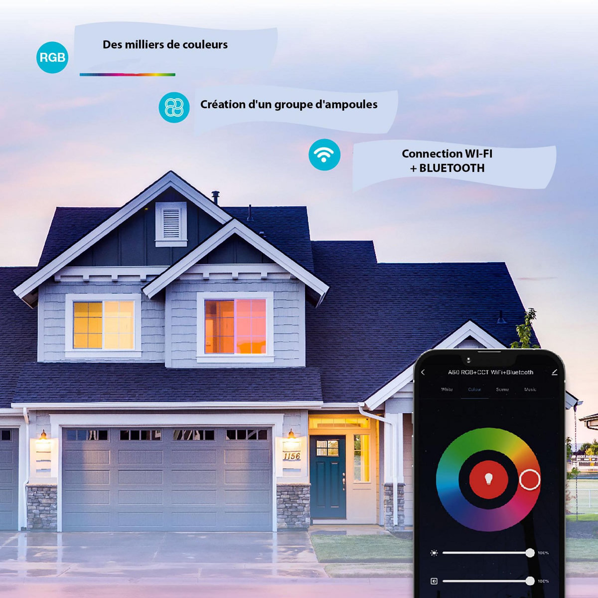 Gsc Ampoule LED Connectée 5.5W E14