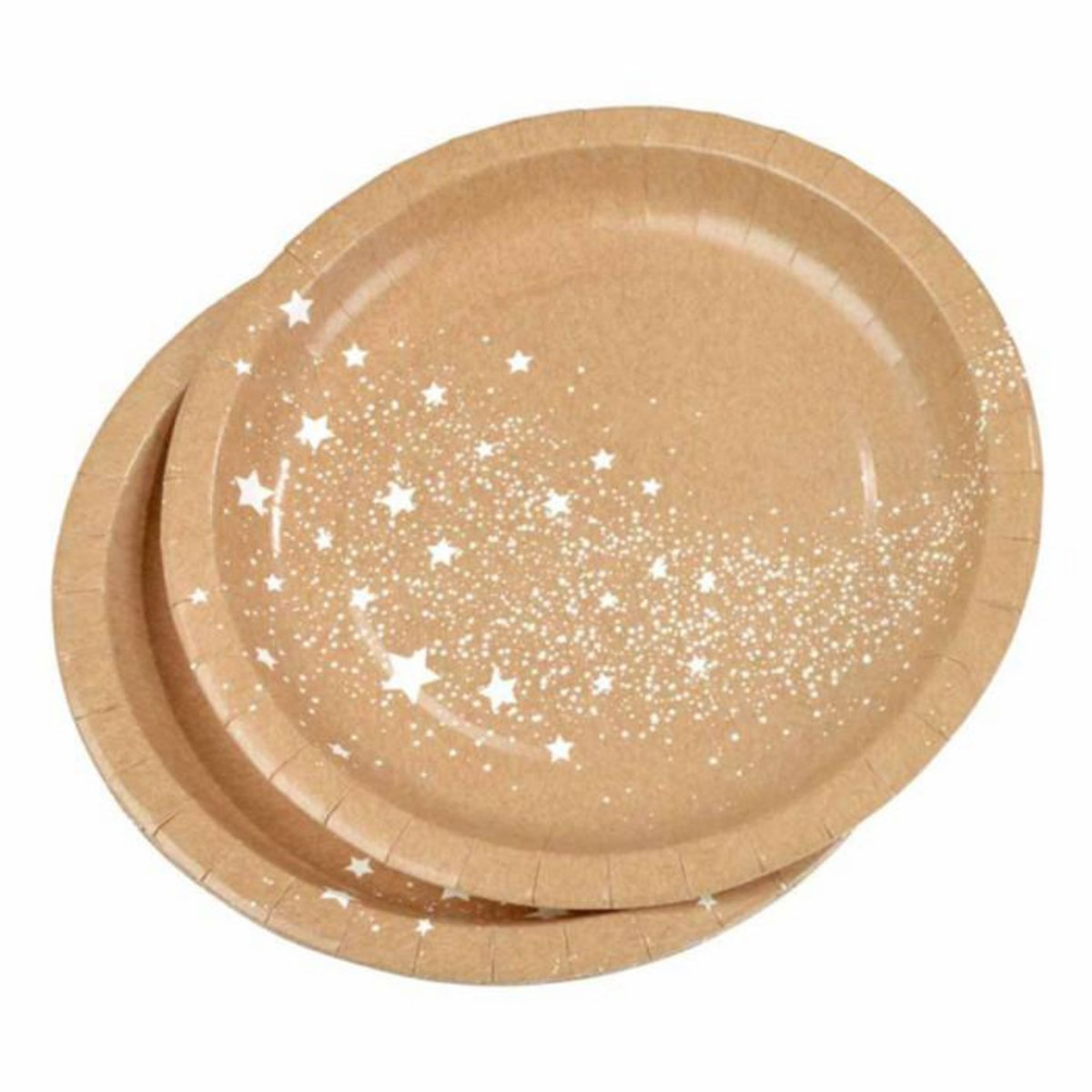 Paris Prix Lot de 6 Assiettes en Carton  Stardust II  23cm Marron