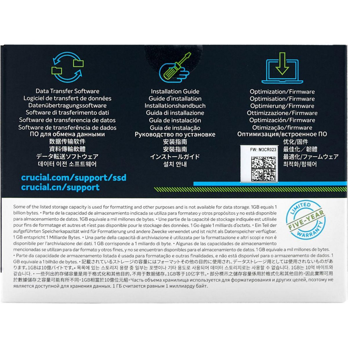 Crucial Disque dur interne 500 Go MX500 SATA SSD