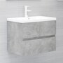VIDAXL Ensemble de meubles de salle de bain Gris beton Agglomere