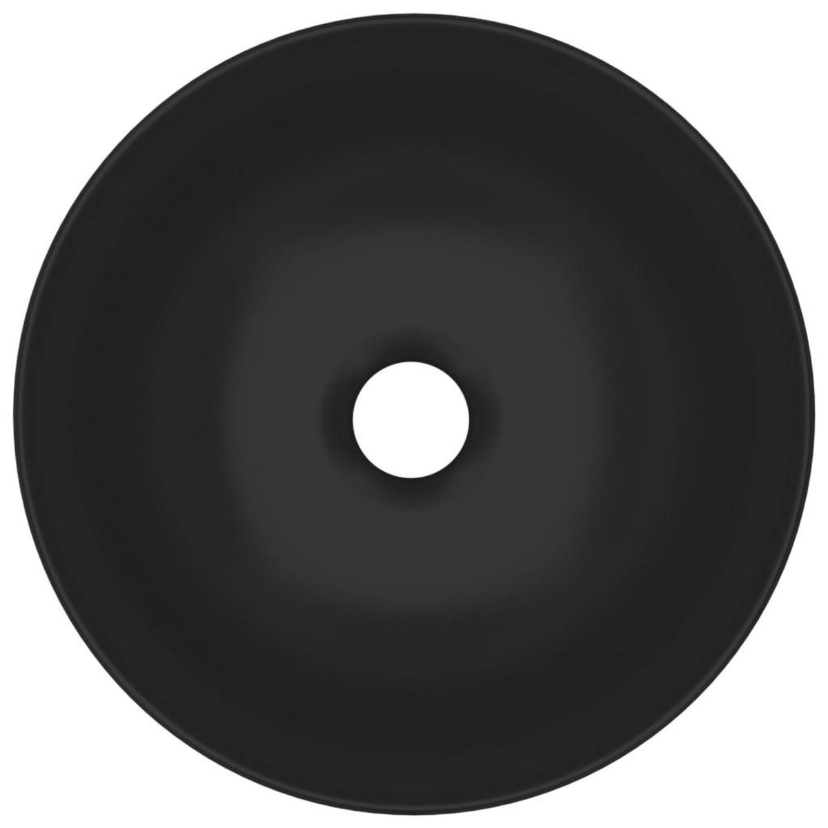 VIDAXL Lavabo de salle de bain Ceramique Noir mat Rond