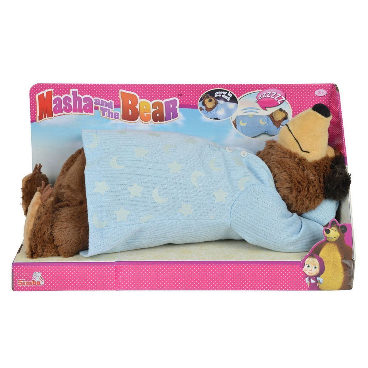 SIMBA Peluche interactive Michka l'ours ronfleur 40 cm - Masha et Michka