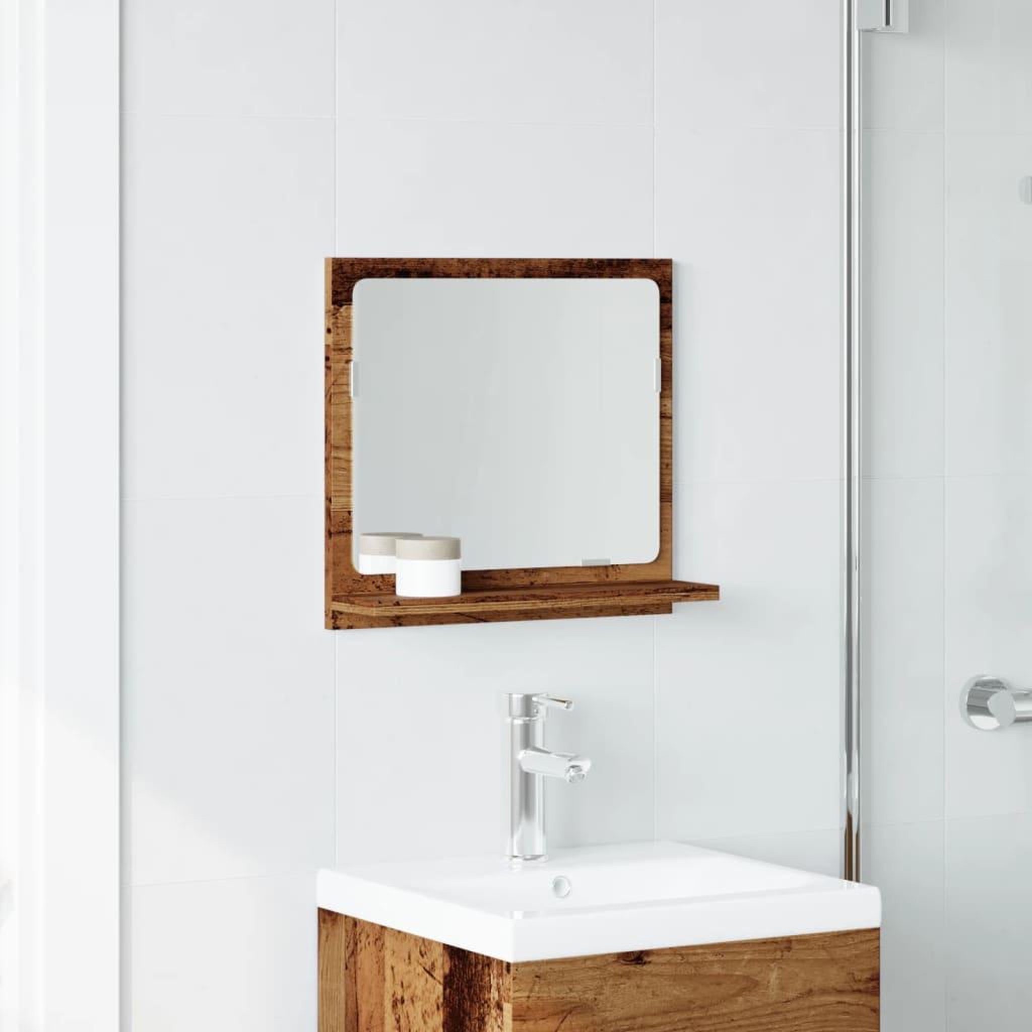 Voir la diapositive 3 : VIDAXL Armoire a miroir de salle de bain vieux bois bois d'ingenierie