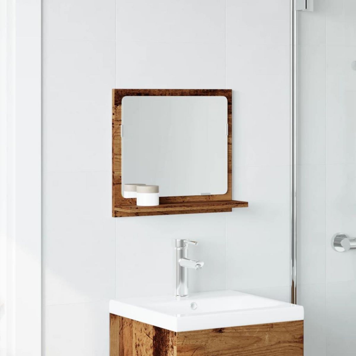 VIDAXL Armoire a miroir de salle de bain vieux bois bois d'ingenierie
