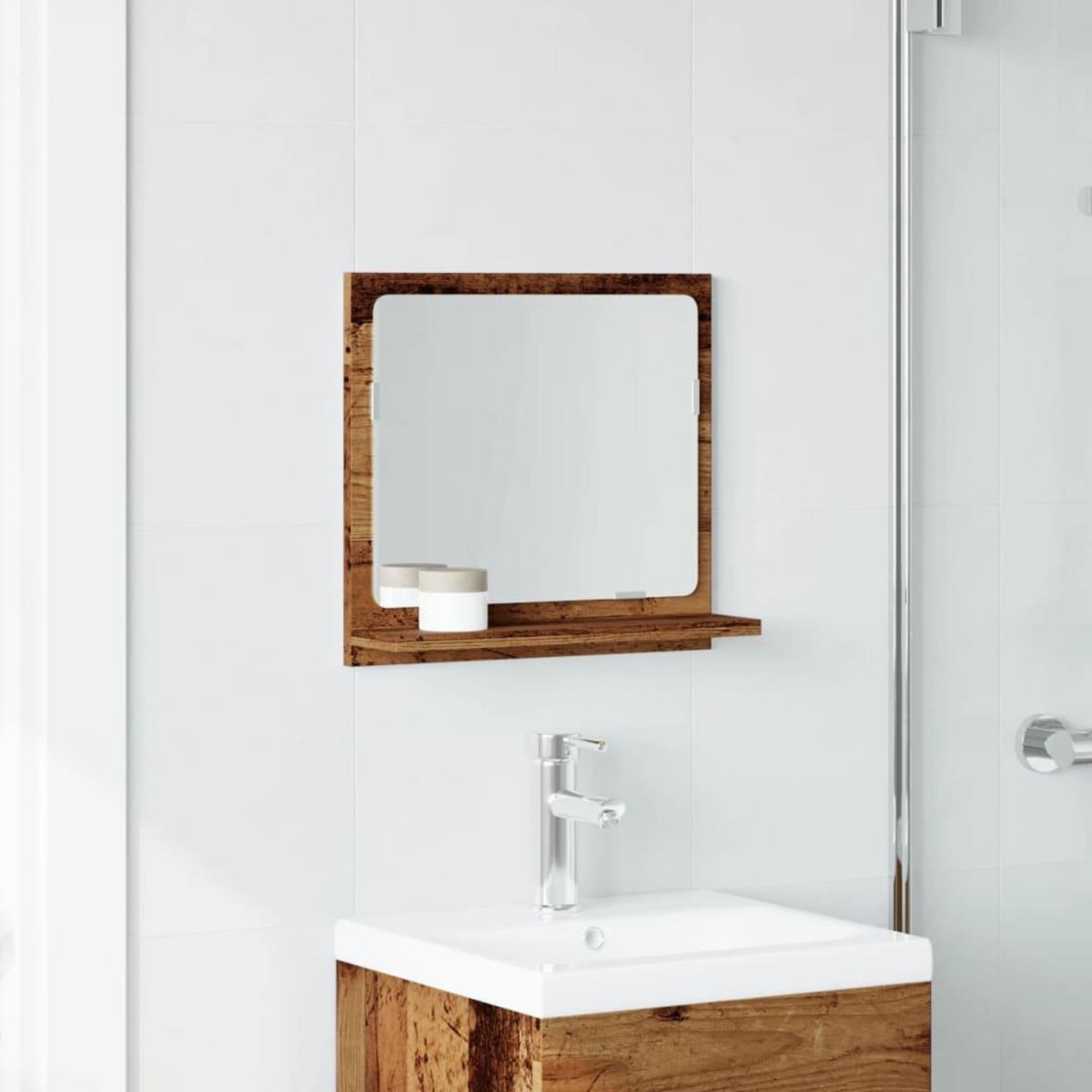 VIDAXL Armoire a miroir de salle de bain vieux bois bois d'ingenierie