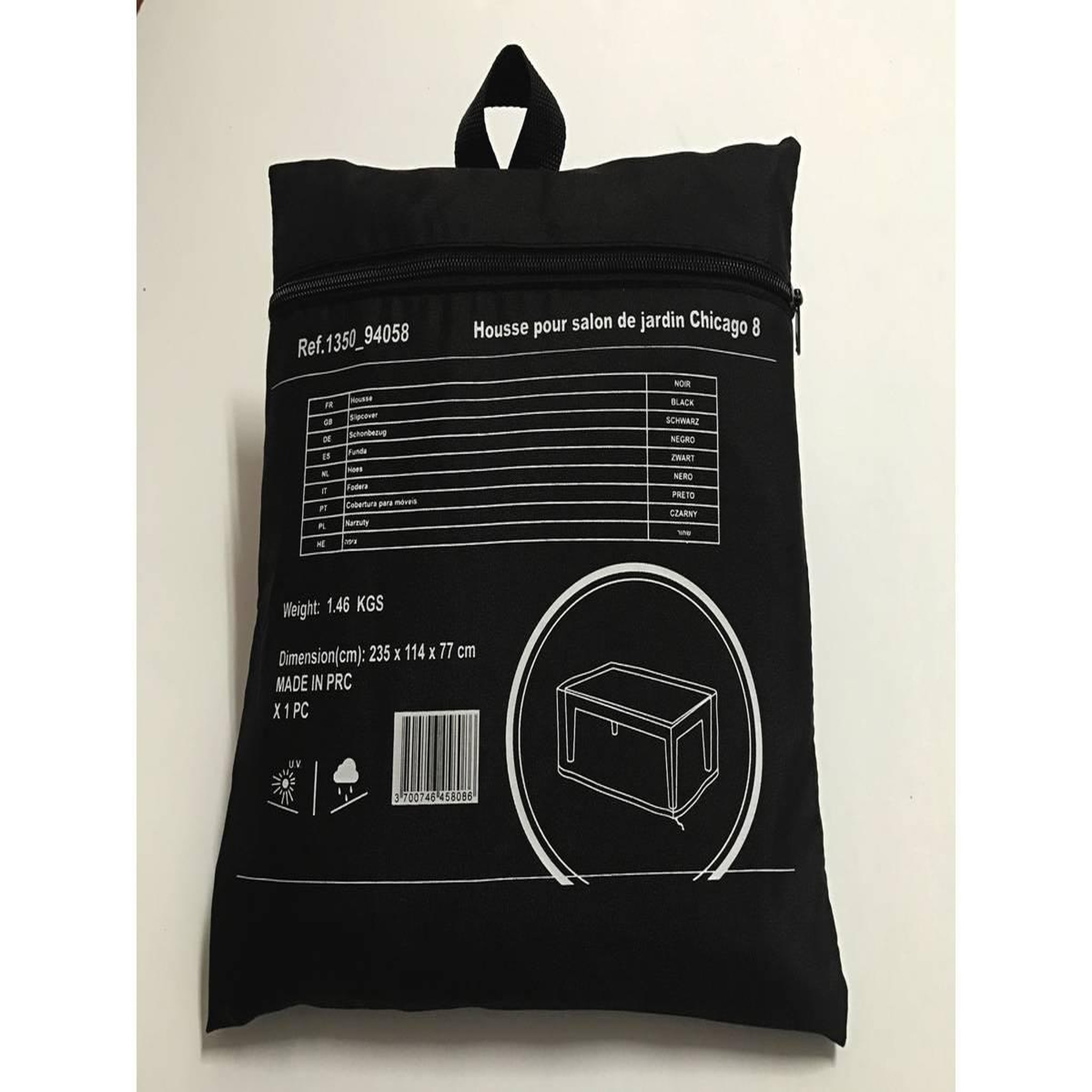 Voir la diapositive 3 : Habitat et Jardin Housse de protection pour salon de jardin - 235 x 114 x 77 cm - noir