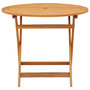 Voir la diapositive 2 : VIDAXL Table de jardin pliable Ø90x75 cm Bois d'eucalyptus solide