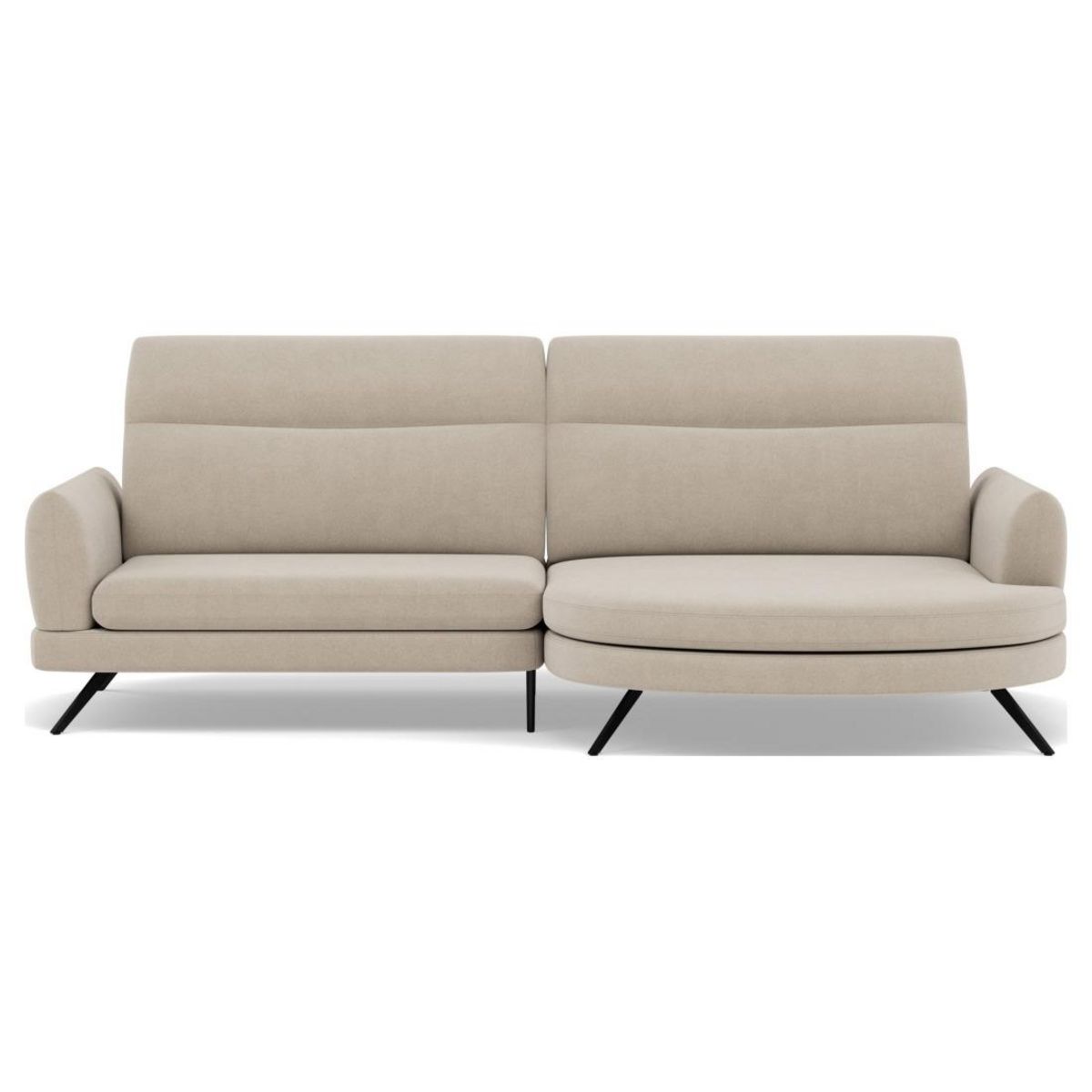 LISA DESIGN Terry - canapé d'angle droit 4 places avec têtières réglables en tissu texturé