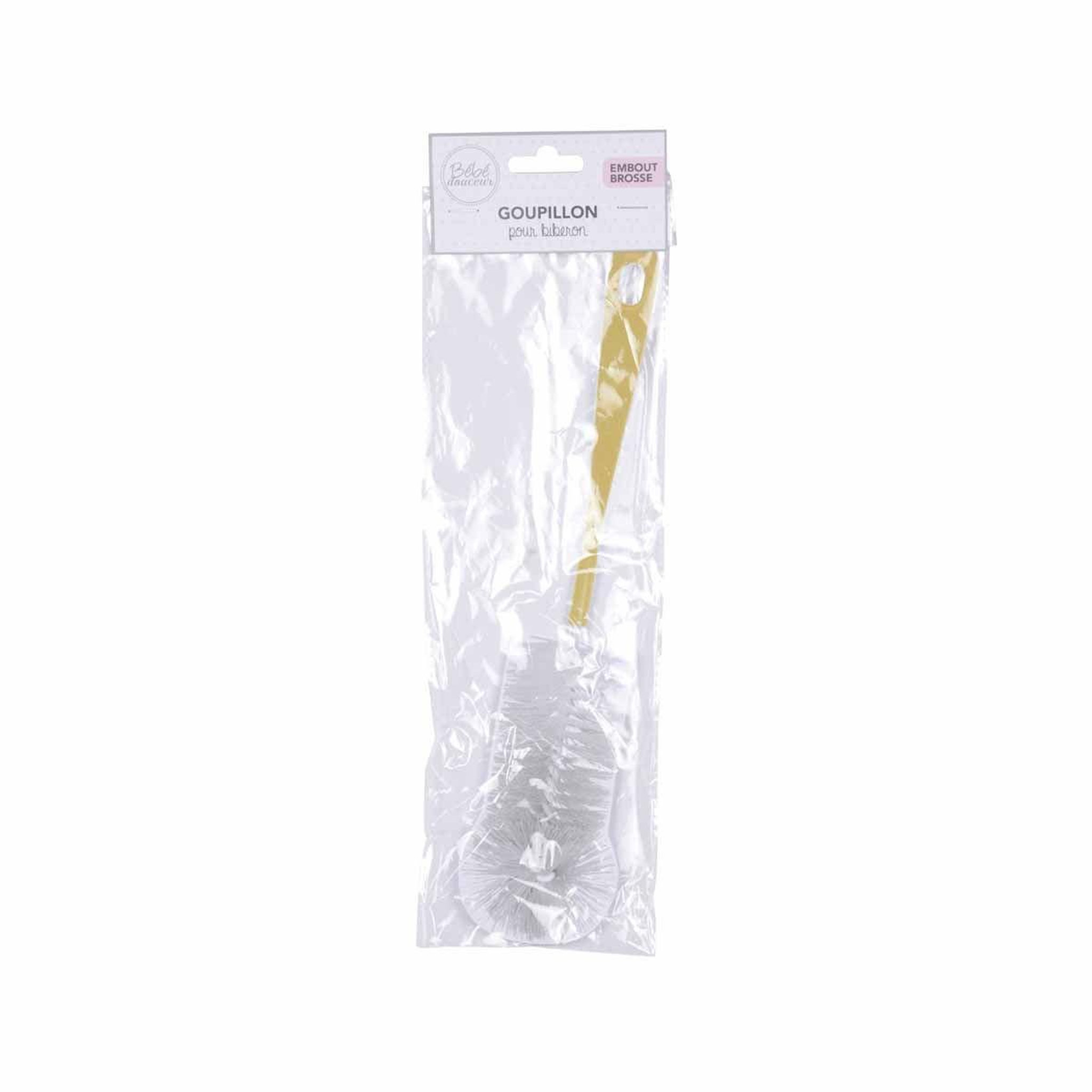 Voir la diapositive 2 : BEBE DOUCEUR Goupillon pour Biberon  Brosse  30cm Jaune