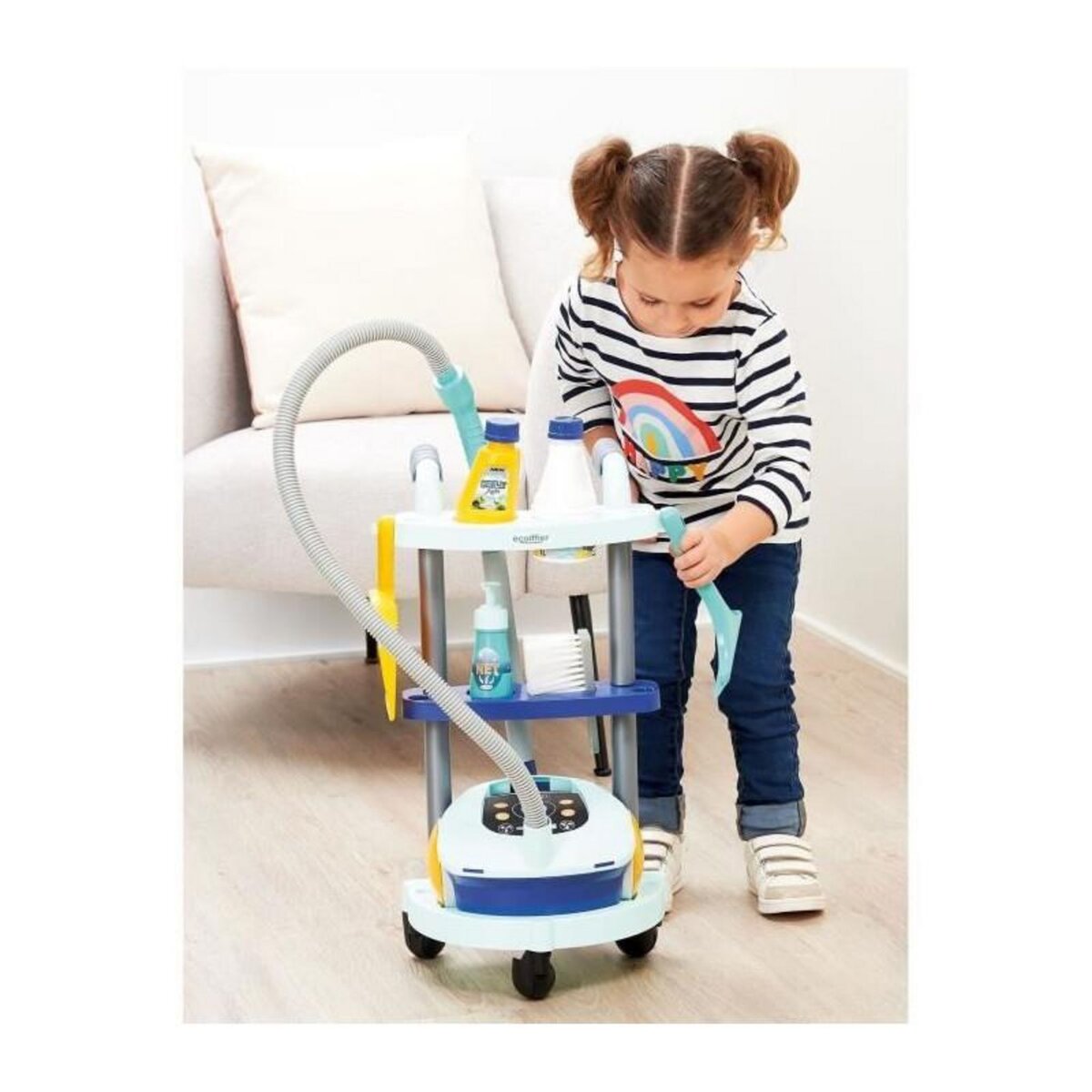 Ecoiffier Jouet de ménage Ecoiffier chariot aspirateur blanc