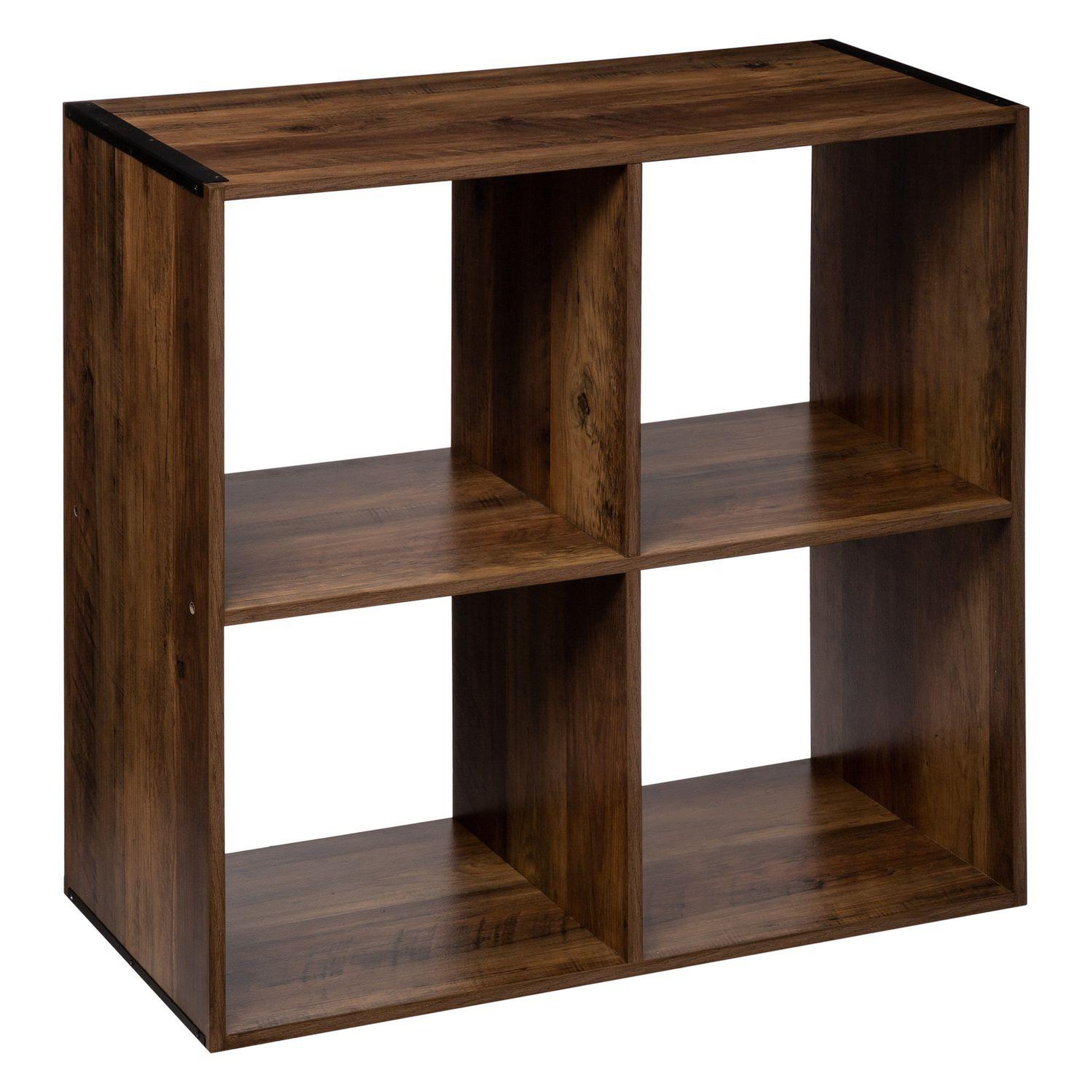 ATMOSPHERA Etagère 4 cases mix type indus - p. 32 cm x h. 67,5 cm - marron