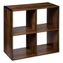 Voir la diapositive 1 : ATMOSPHERA Etagère 4 Cases Mix type Indus - P. 32 cm x H. 67,5 cm - Marron