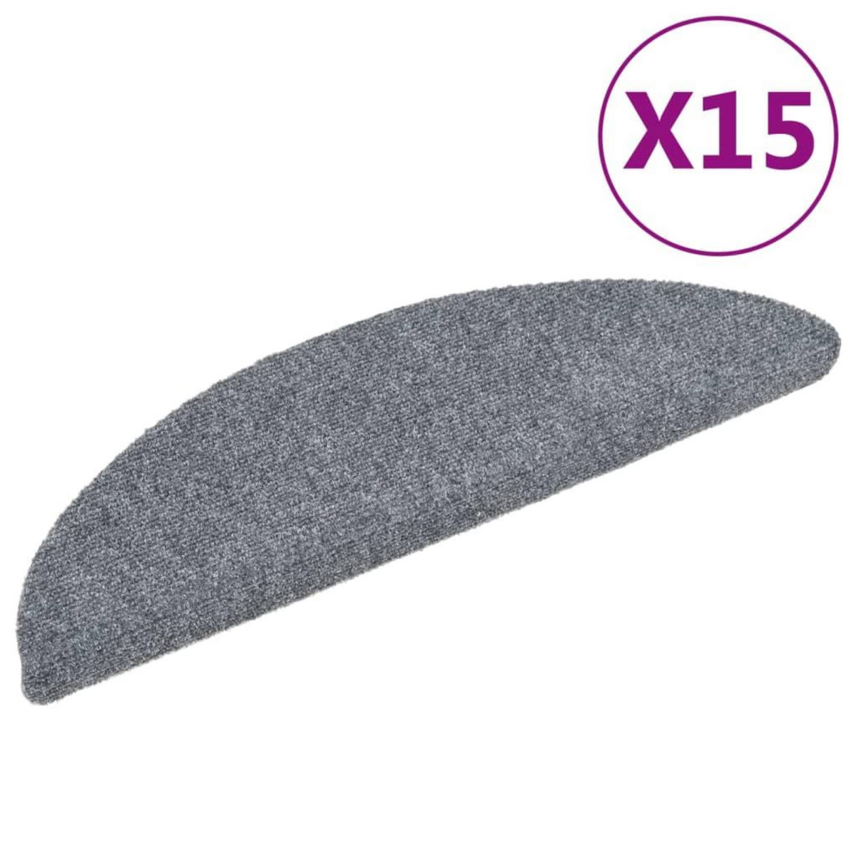 VIDAXL Tapis d'escalier auto-adhesif 15 pcs 56x17x3 cm Gris clair