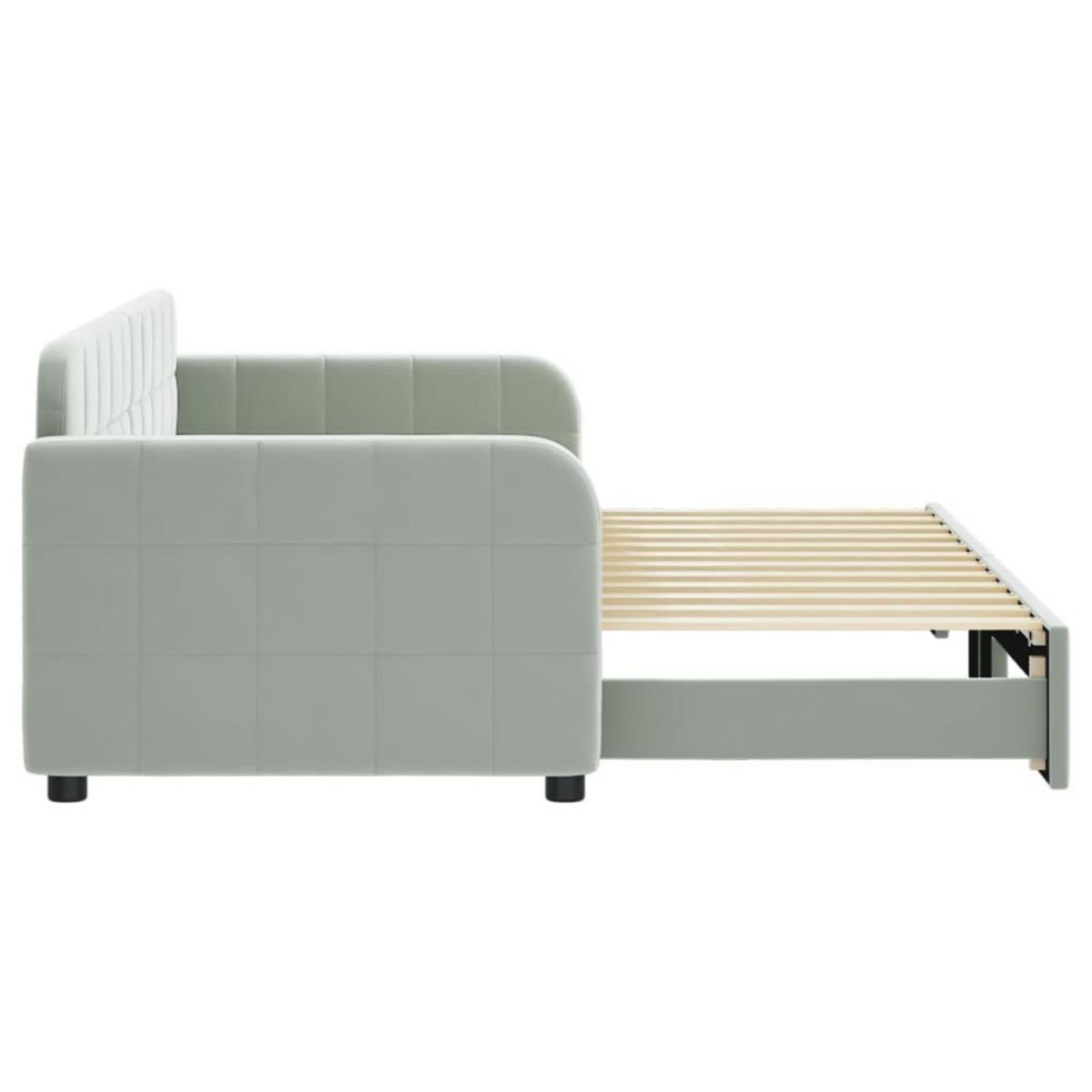 VIDAXL Lit de jour avec gigogne sans matelas gris clair 80x200 cm