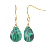 SC BOHEME Boucles d'oreilles SC Bohème ornées de deux pierres malachite