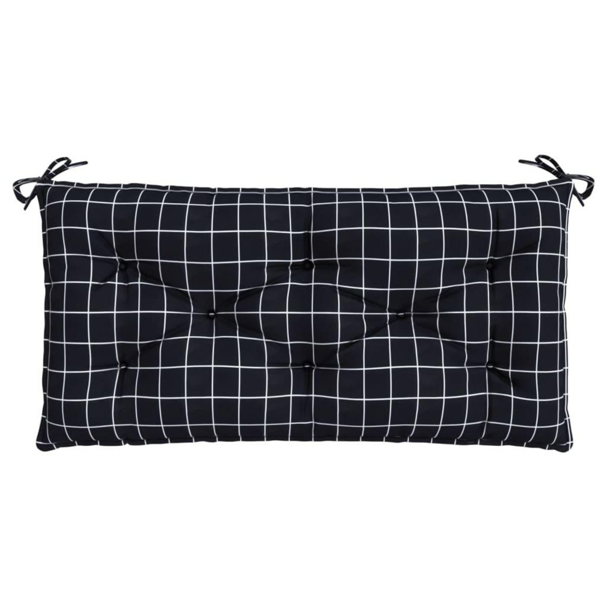 VIDAXL Coussin de banc de jardin carreaux noir 100x50x7cm tissu oxford