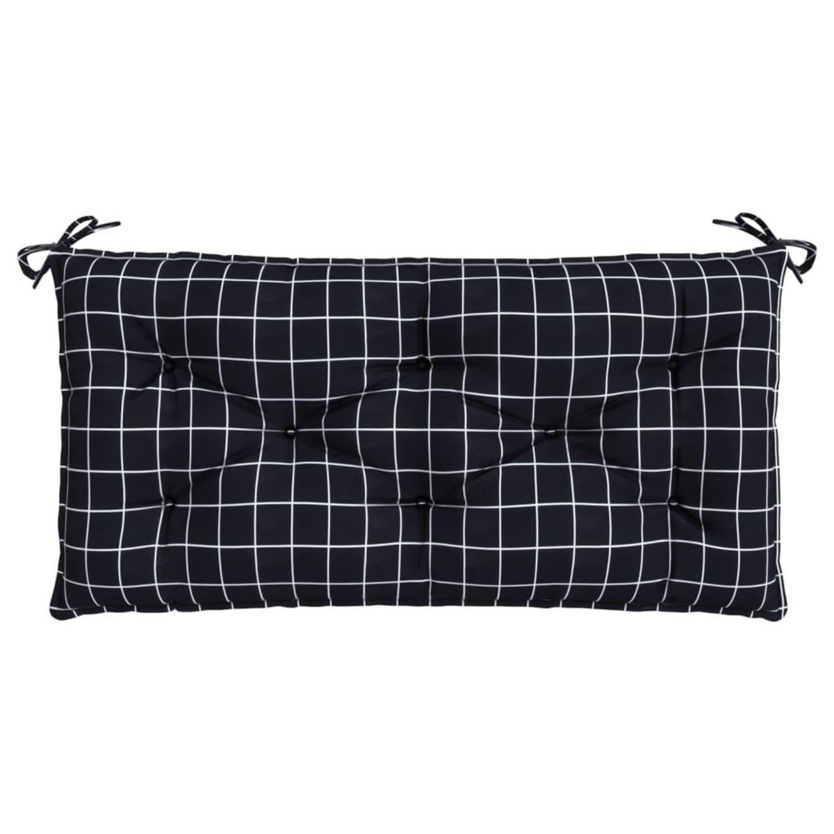 VIDAXL Coussin de banc de jardin carreaux noir 100x50x7cm tissu oxford