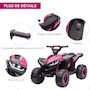 Voir la diapositive 5 : HOMCOM Quad buggy électrique enfant 12 V 3 Km/h max. effets lumineux et sonores rose noir