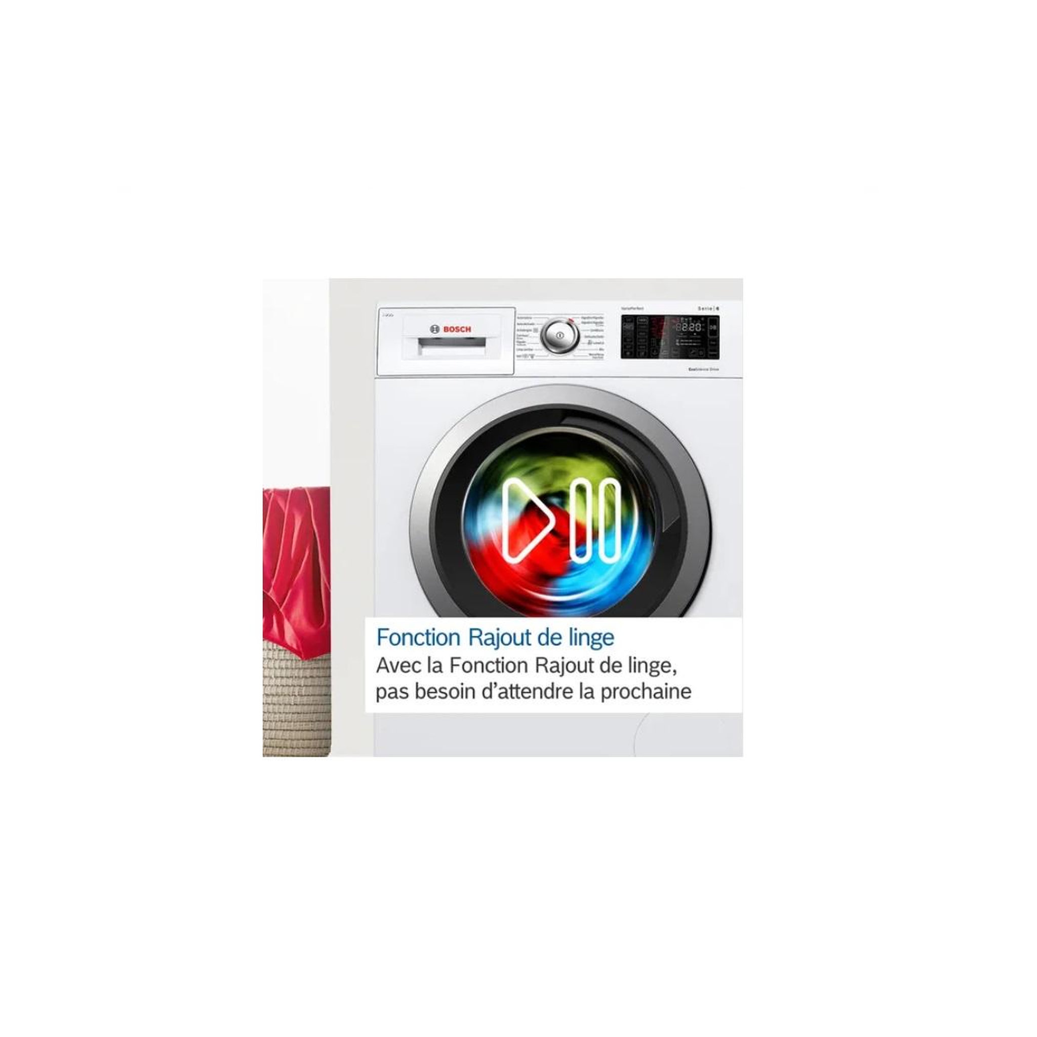 Voir la diapositive 5 : BOSCH Lave-linge frontal 8kg 1400 tours/min blanc - wan28258fr