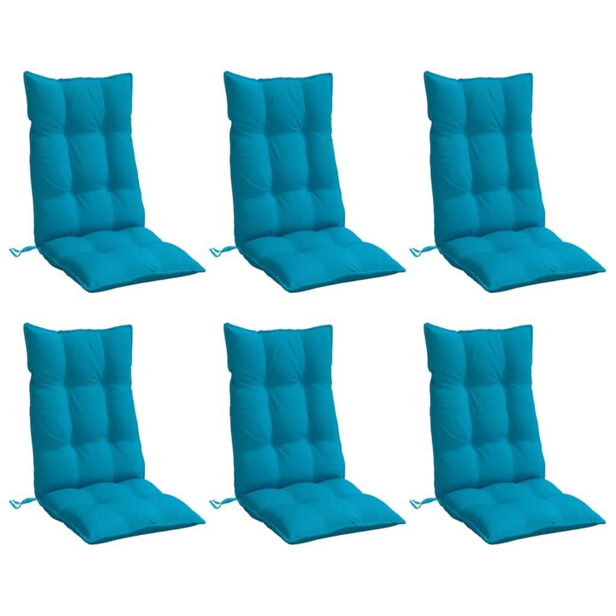 VIDAXL Coussins de chaise a dossier haut lot de 6 bleu clair