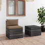 Voir la diapositive 1 : VIDAXL Salon palette de jardin 2 pcs avec coussins Bois de pin massif