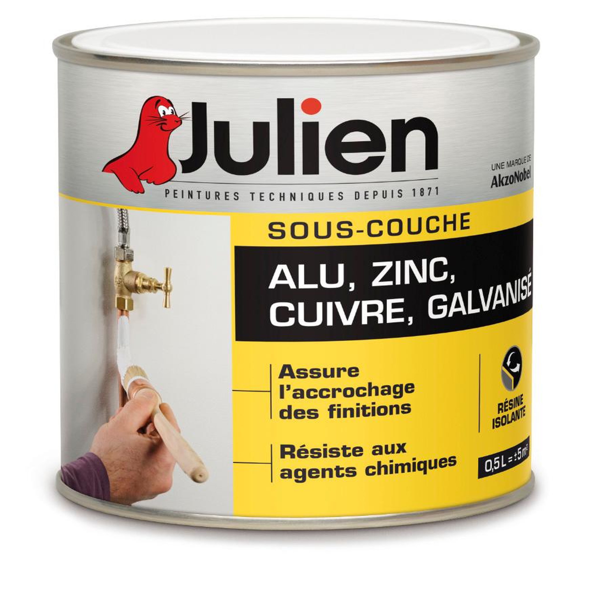 Julien Sous-couche aluminium, zinc, cuivre, galvanisé JULIEN, 0.5 l