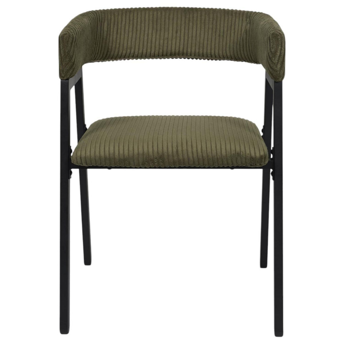 The Home Deco Factory Lot de 2 fauteuils design en tissu côtelé SCOTT