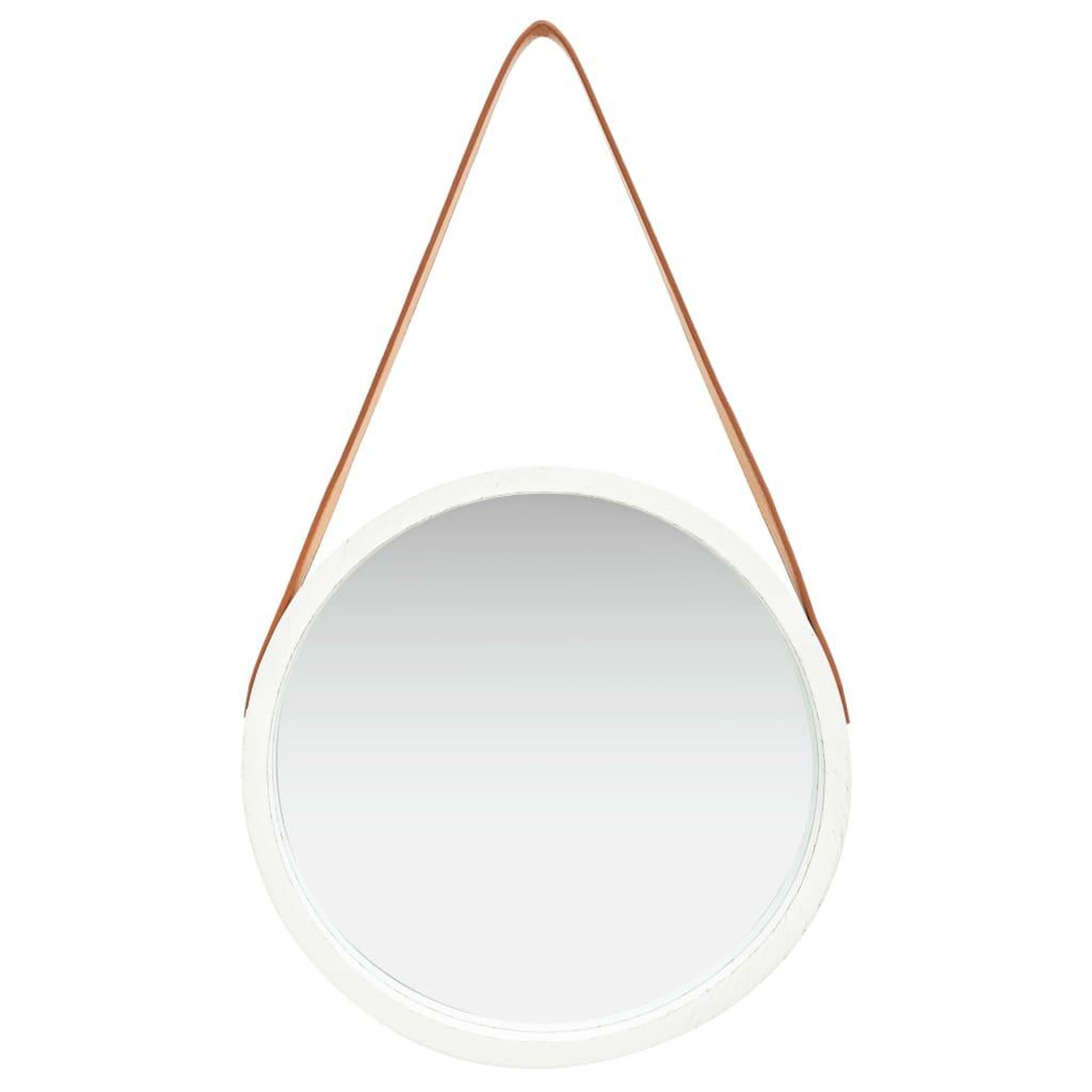 Voir la diapositive 2 : VIDAXL Miroir mural avec sangle 40 cm Blanc