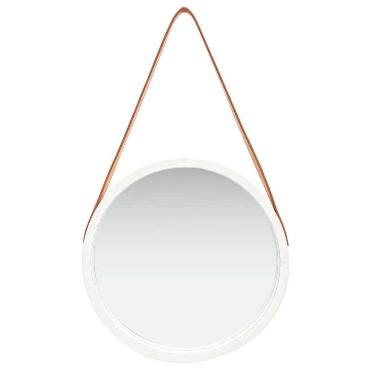 VIDAXL Miroir mural avec sangle 40 cm Blanc