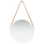 Voir la diapositive 2 : VIDAXL Miroir mural avec sangle 40 cm Blanc