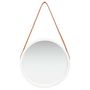 Voir la diapositive 2 : VIDAXL Miroir mural avec sangle 40 cm Blanc