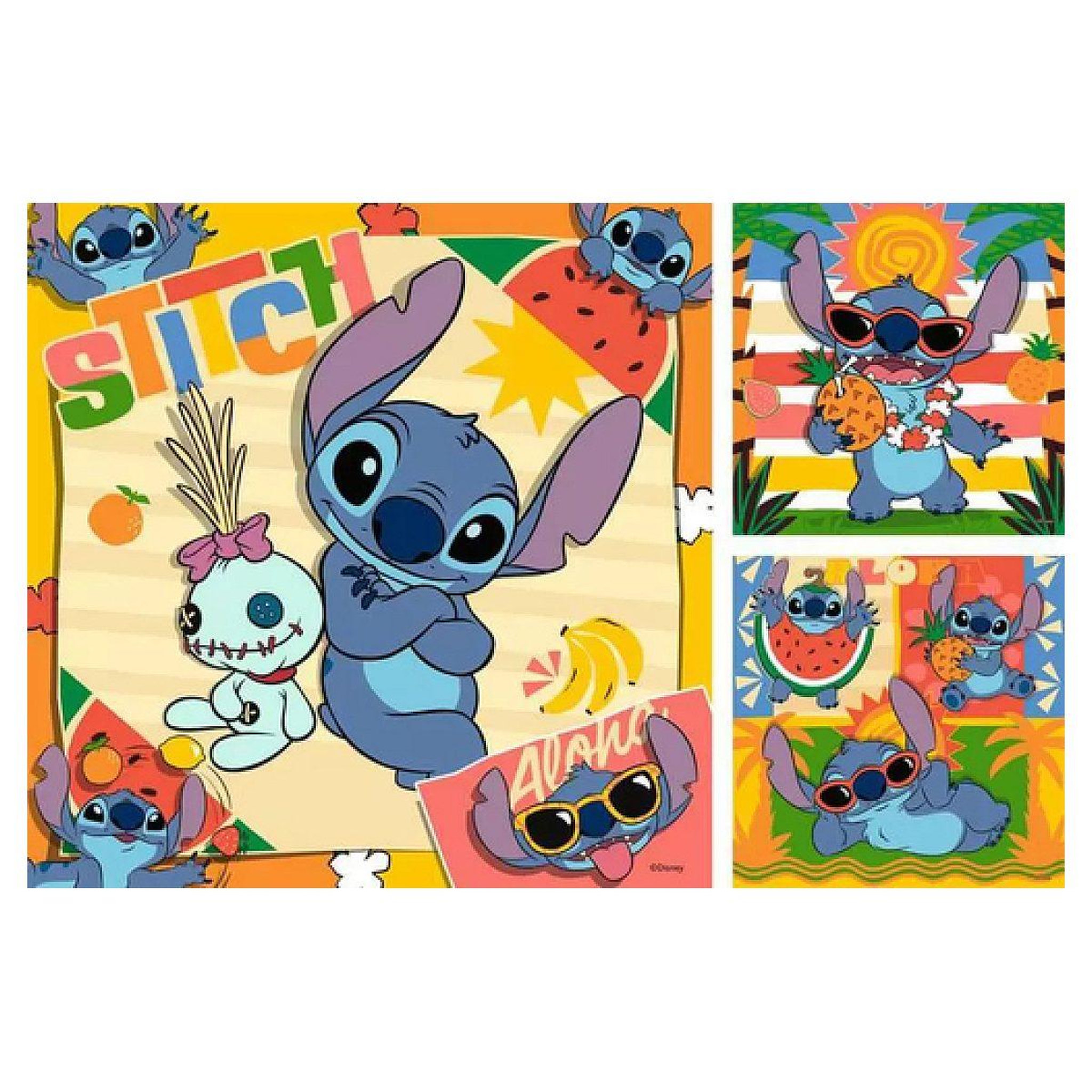 Voir la diapositive 2 : RAVENSBURGER Puzzle 3x49 pieces aloha ! Disney stitch