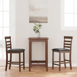 VIDAXL Tabourets de bar avec coussins 2 pcs marron bois massif d'hevea