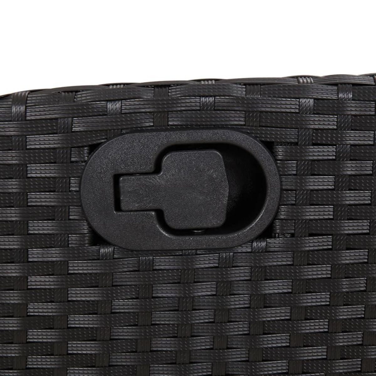 VIDAXL Ensemble a manger de jardin coussins 7pcs Noir Resine tressee