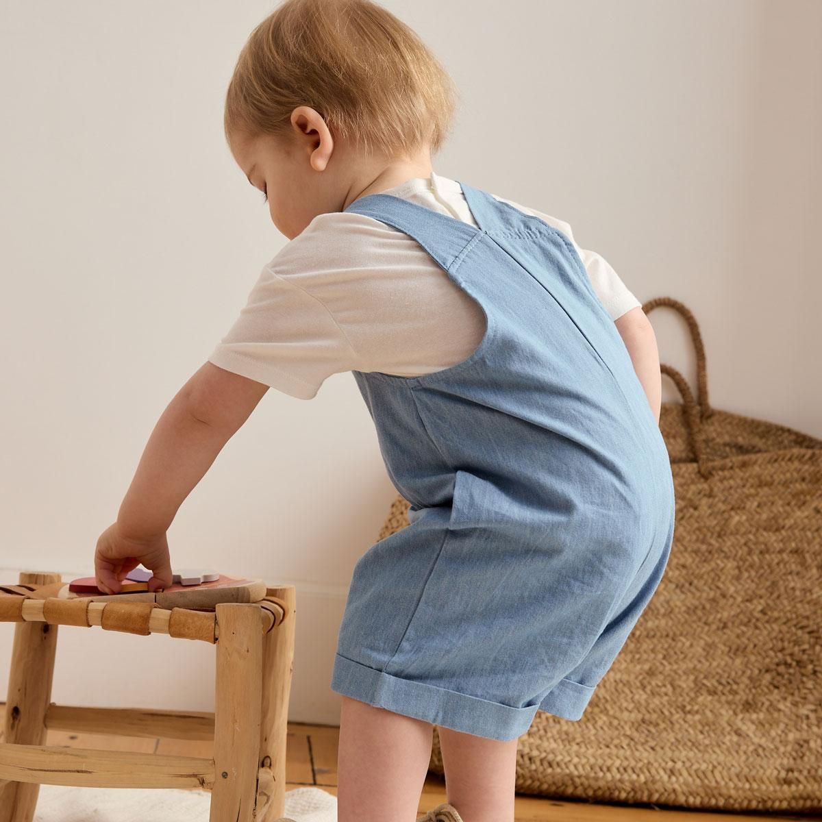 Petit Béguin Salopette bébé en toile de coton Kanha