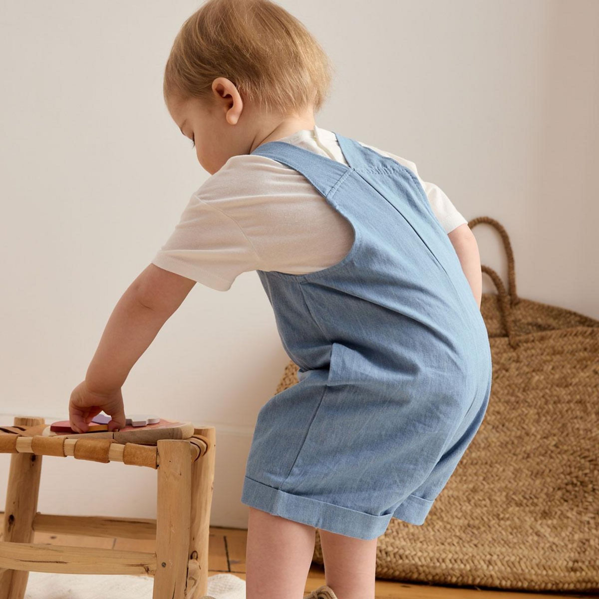 Petit Béguin Salopette bébé en toile de coton Kanha