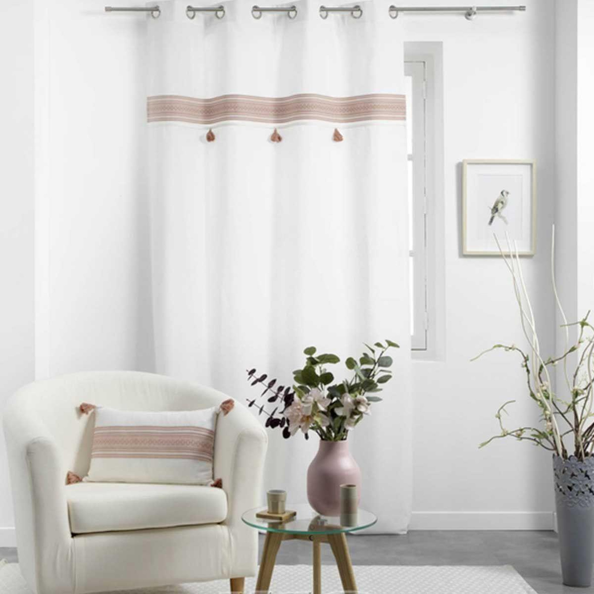 Voir la diapositive 6 : Douceur d'Intérieur Rideau à œillets  amaya  140x240cm rose