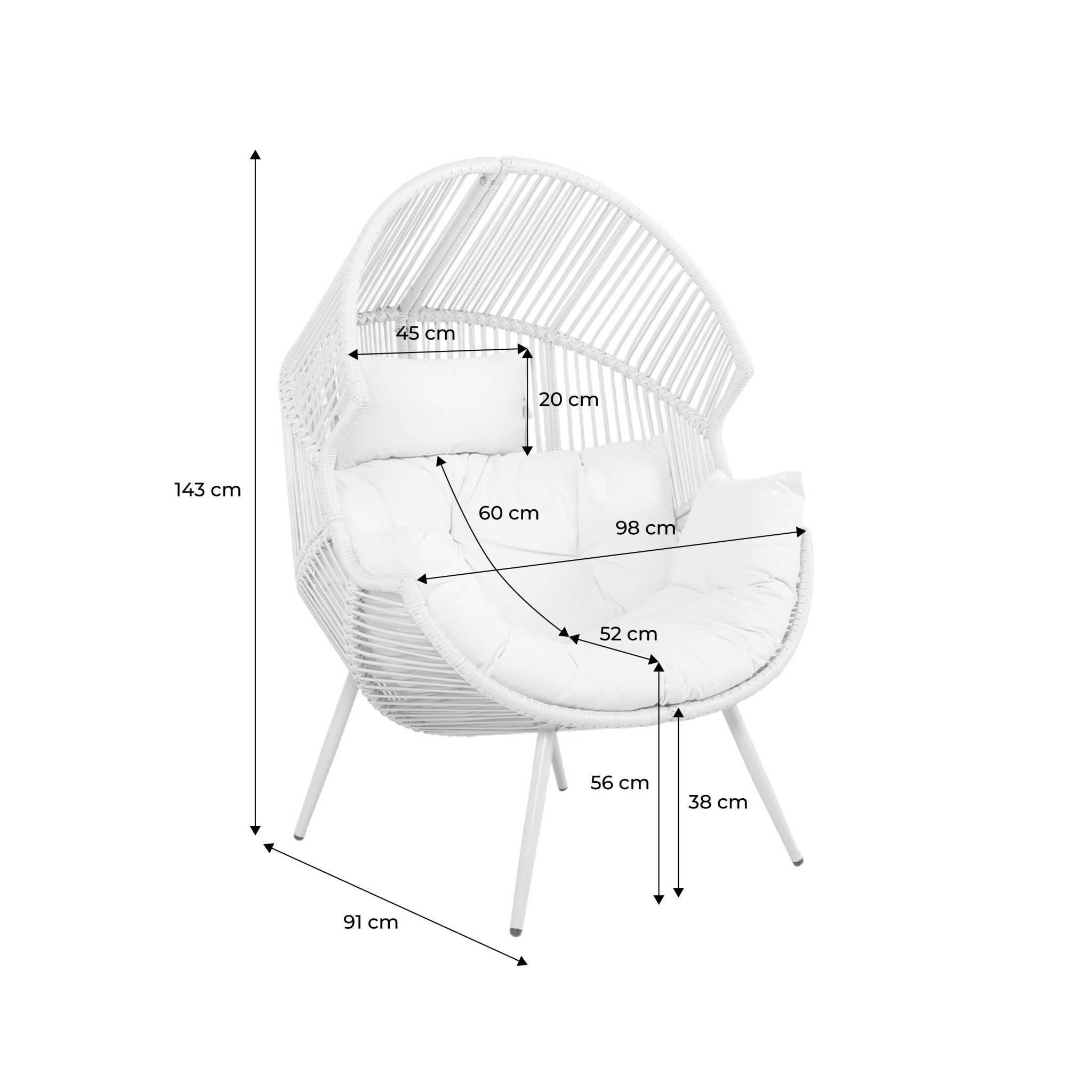 Voir la diapositive 4 : SWEEEK Fauteuil oeuf de jardin acier et résine beige - Salenza