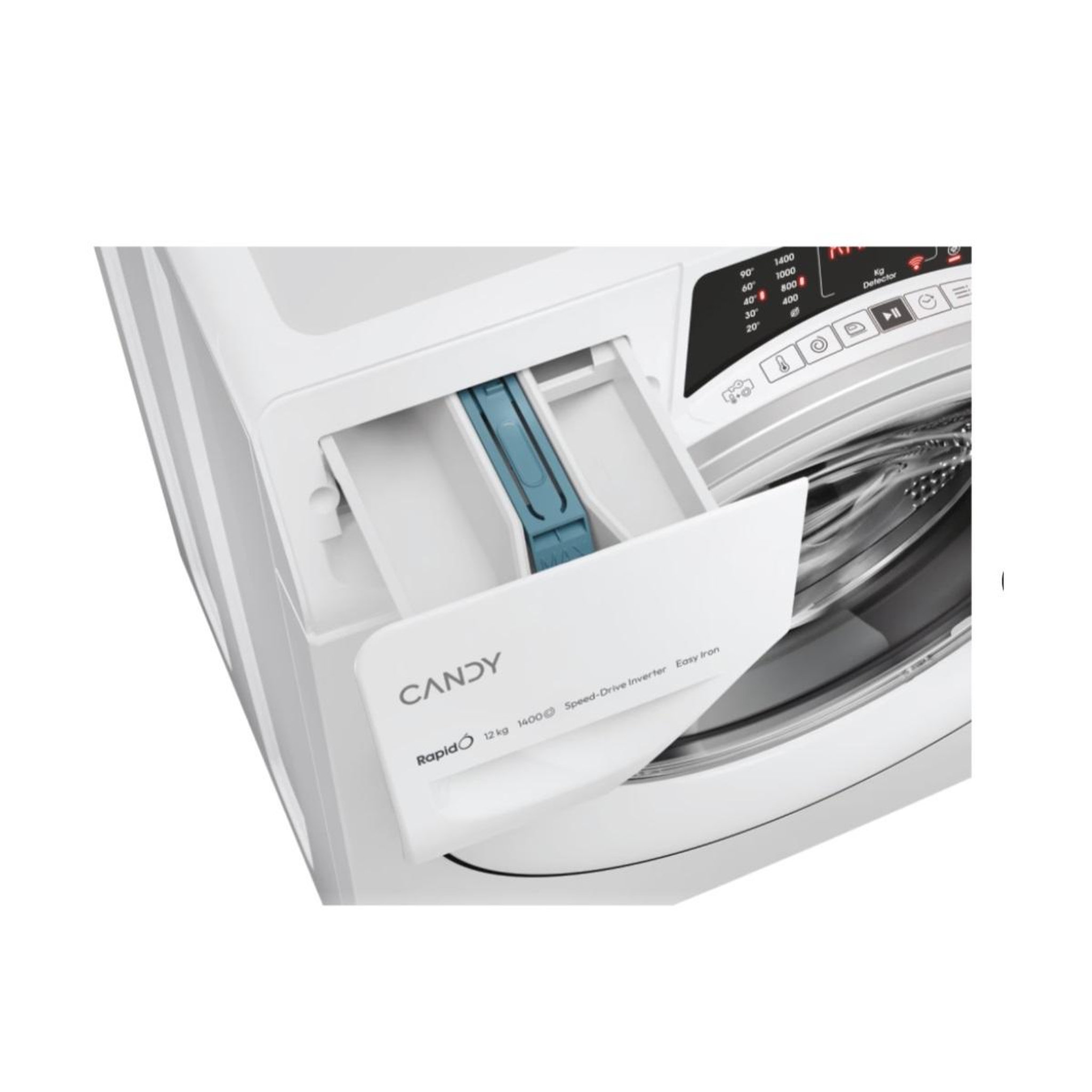 Voir la diapositive 4 : Candy Lave-linge frontal 12kg 1400 tours/min blanc - ro14126dwmst-s