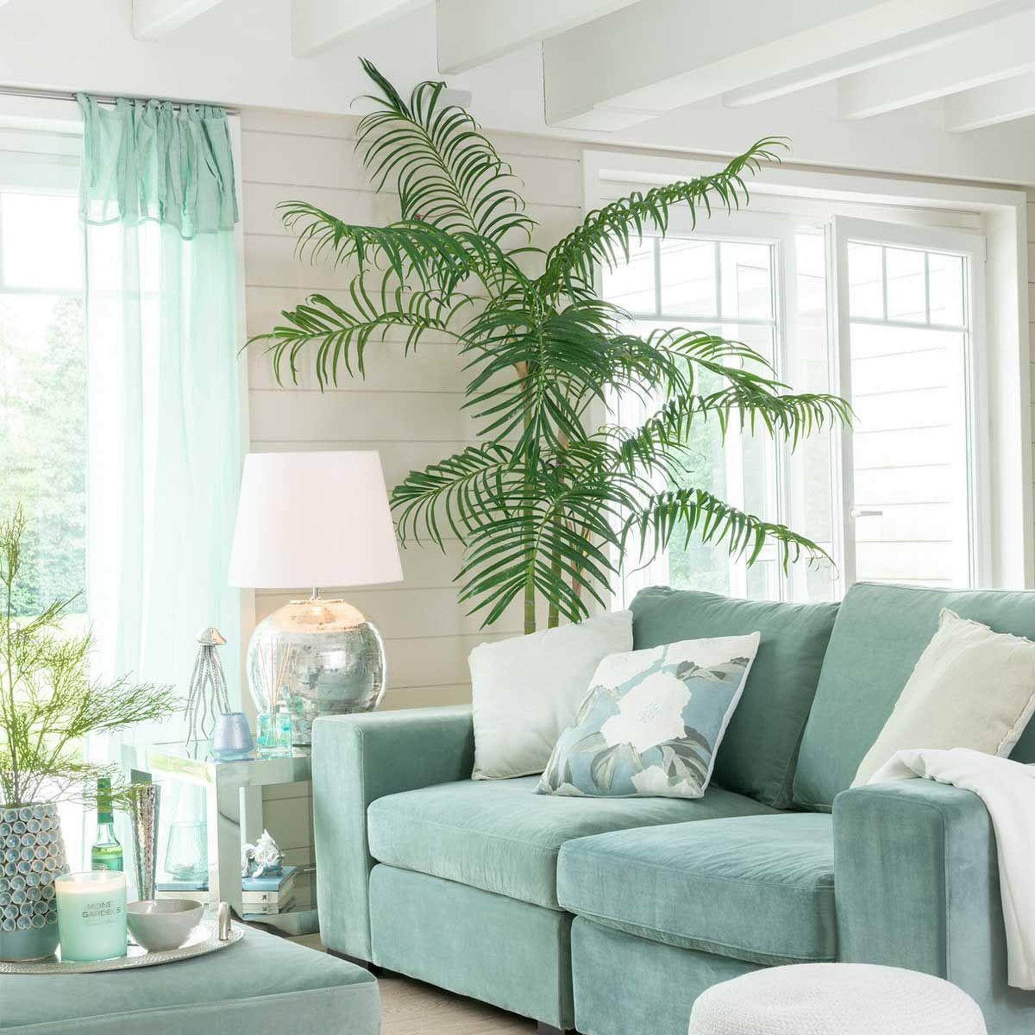 Voir la diapositive 2 : J-LINE Plante artificielle  palmier bambou  170cm vert