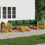 Voir la diapositive 1 : VIDAXL Salon de jardin 7 pcs avec coussins vert bois massif