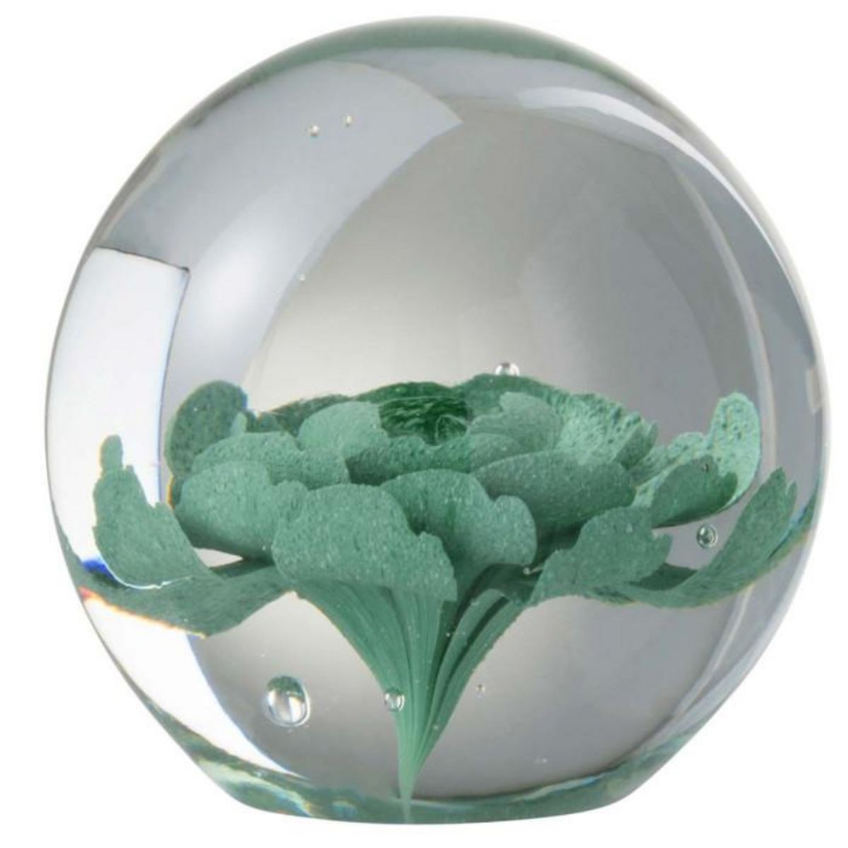 Paris Prix Presse-Papier en Verre  Fleurs  8cm Menthe