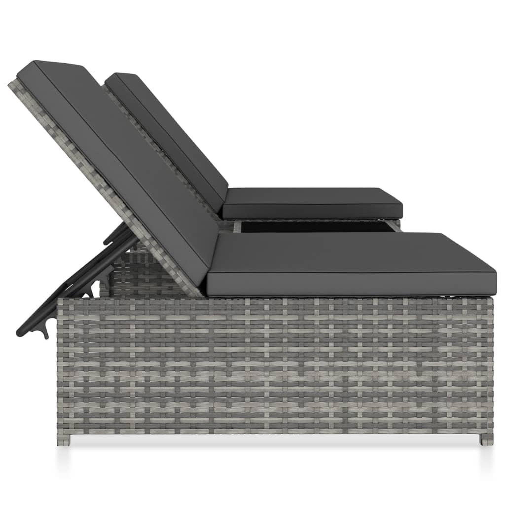 Voir la diapositive 3 : VIDAXL Chaises inclinables de jardin lot de 2 et table resine tressee