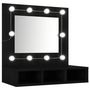 Voir la diapositive 2 : VIDAXL Armoire à miroir avec LED noir 60x31,5x62 cm